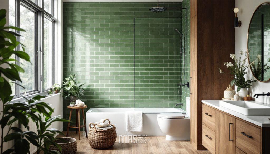 The Latest Tile Trends in 2025: What's Hot in Oman's Interior Design World? 2 freepik a chic bathroom featuring biophilic design element 74069