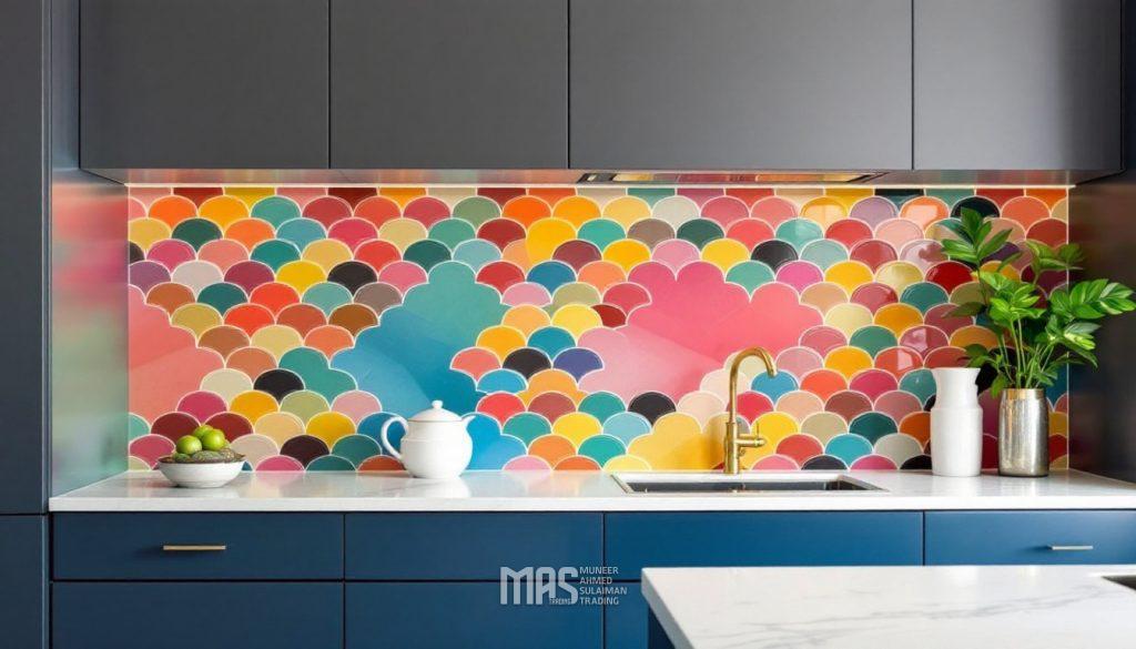 The Latest Tile Trends in 2025: What's Hot in Oman's Interior Design World? 3 freepik a stylish kitchen featuring a bold colorful tiled 74065