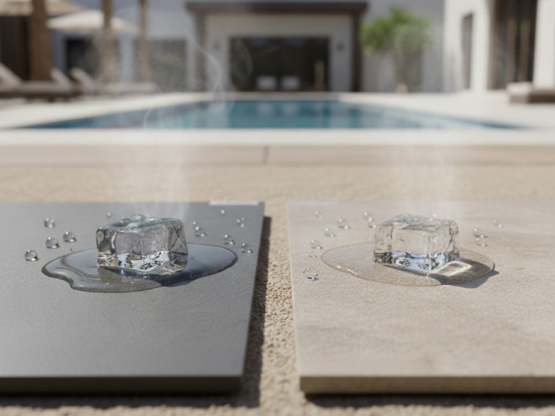 كيفية اختيار البلاط الخارجي المقاوم للحرارة والرطوبة في عمان 3 المقاومة الحرارية وامتصاص الماء