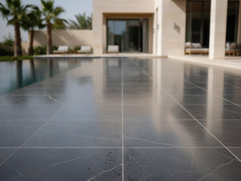 كيفية اختيار البلاط الخارجي المقاوم للحرارة والرطوبة في عمان 5 معالجة جمالية الألوان الداكنة